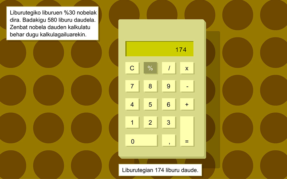Ba al dakizu ehuneko kopuru bat kalkulagailuarekin aurkitzen?